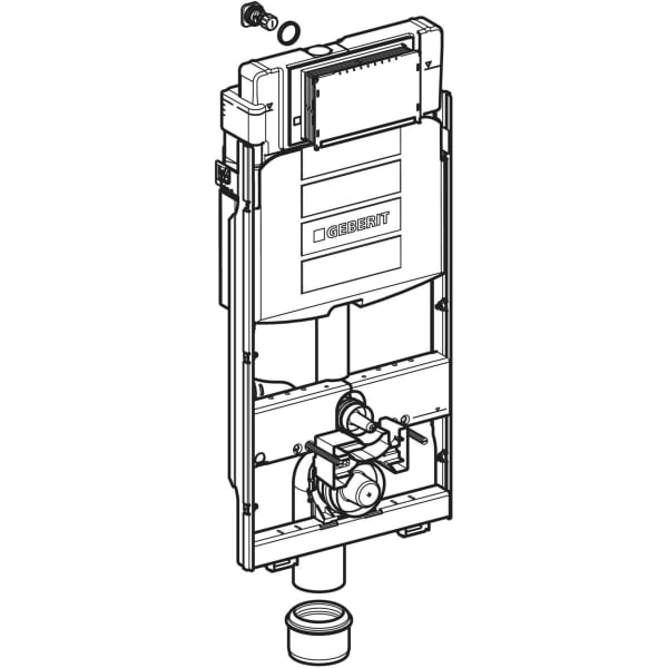 Geberit GIS Element für WWC, 114 cm mit Sigma UP-SPK 12cm 90/110, Power & Connect Box