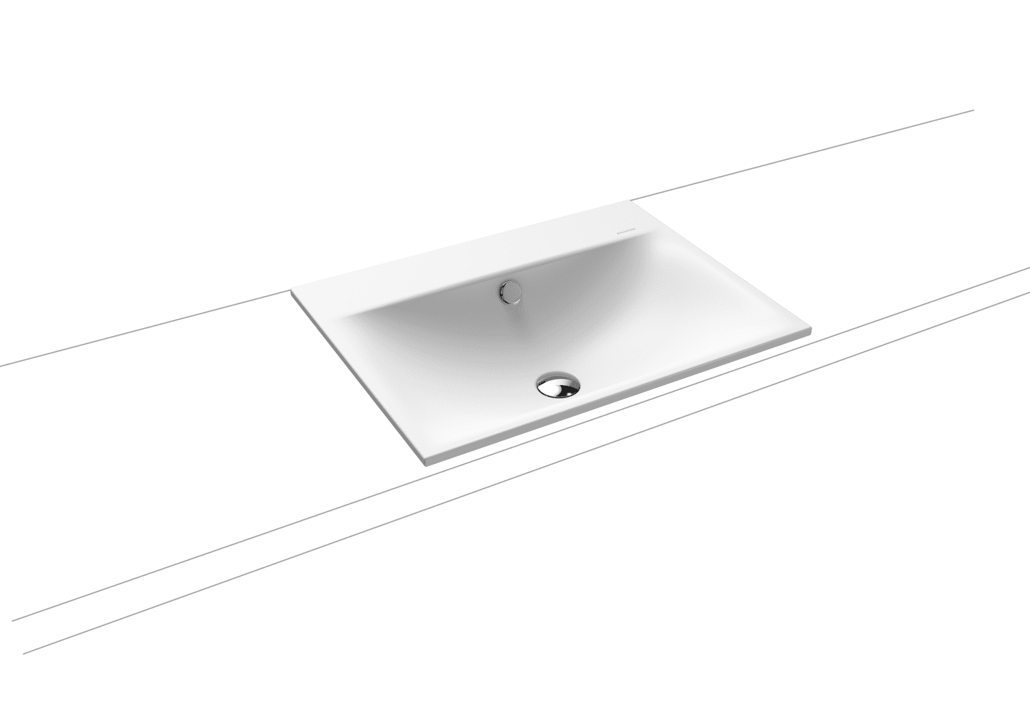 KA WB SILENIO EINBAUWASCHTISCH Mod.3037, 600x460mm,alpwm,PEFF,AD,mÜL,chr