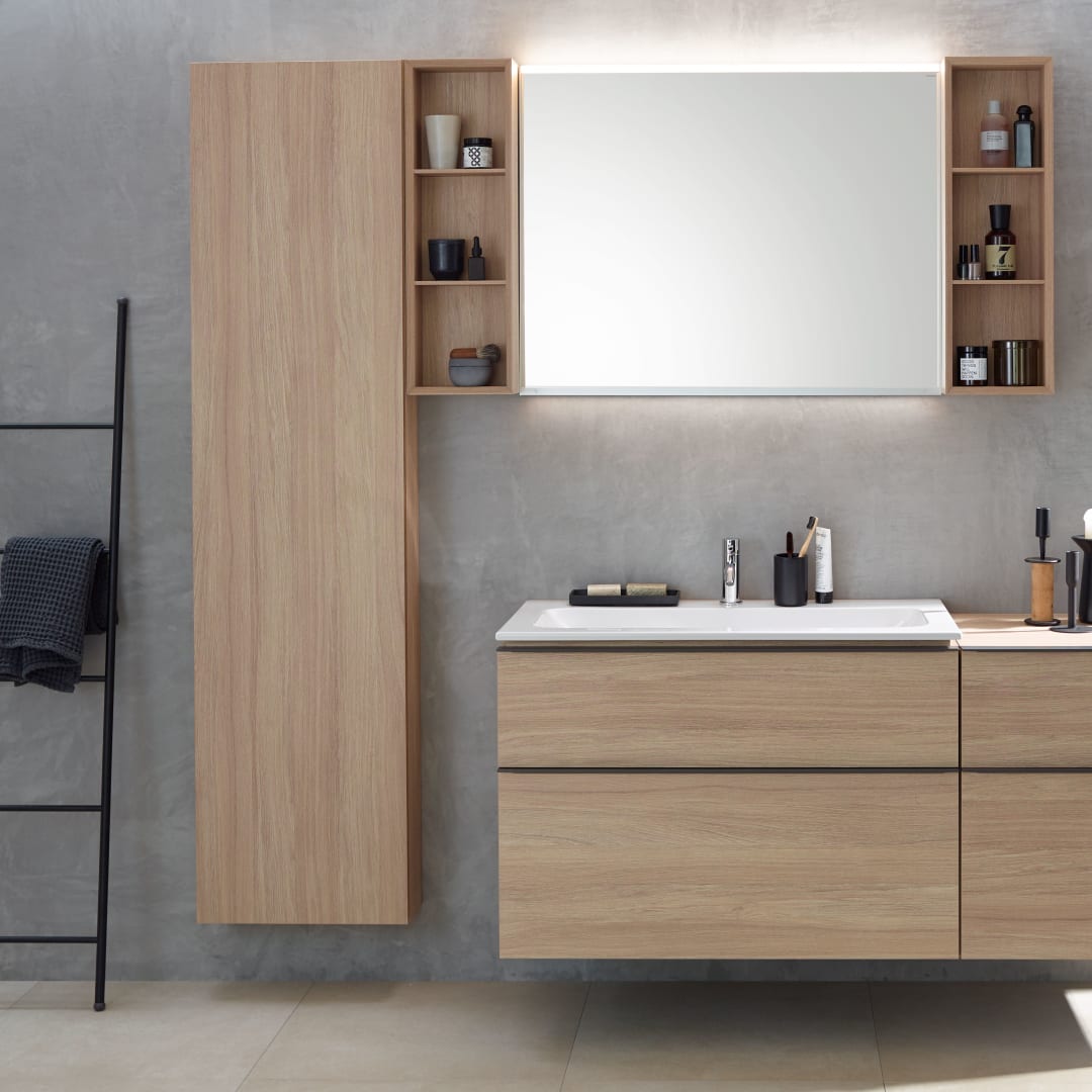 Geberit iCon Möbelwaschtisch 75x48cm mit Hahnloch, ohne Ül., weiß, KeraTect