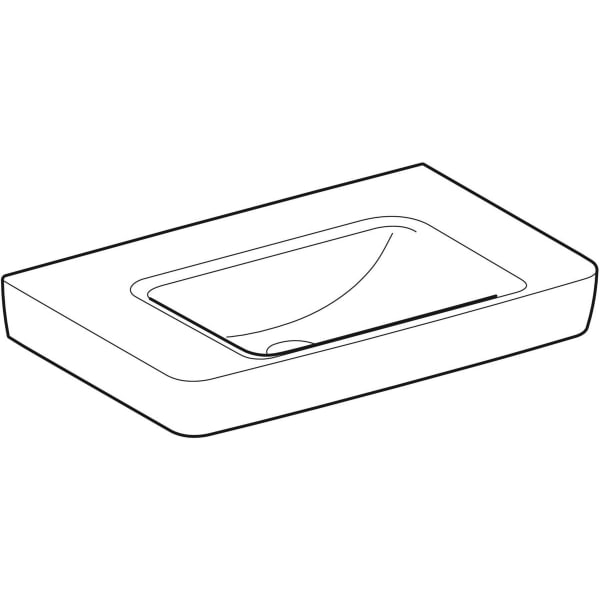 Geberit Renova Plan WT mit Ablagefl., 75x48cm o. Hl., o. Ül., weiß