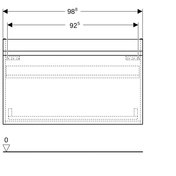 Geberit Renova Plan US für MWT, mit 1 Schbl. 98,8x60,5x47,3cm, Nussbaum hi hell