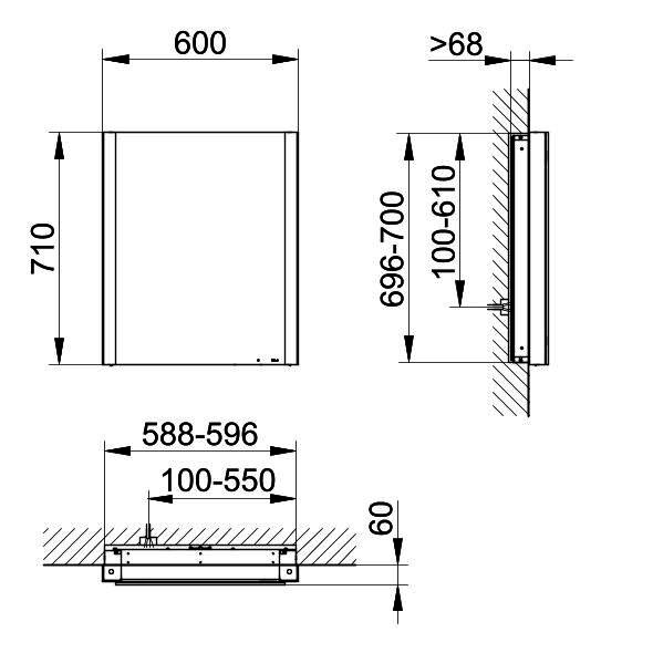KEUCO SPS Somaris 14511, Ans.re. EB 600x710x115mm verspgl.