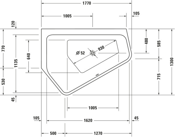 Duravit Paiova 5 Whirlw. 1770x1300mm Ecke L Nahtl.VK,Rückens.2 Pos.L,Combi E,Weiß