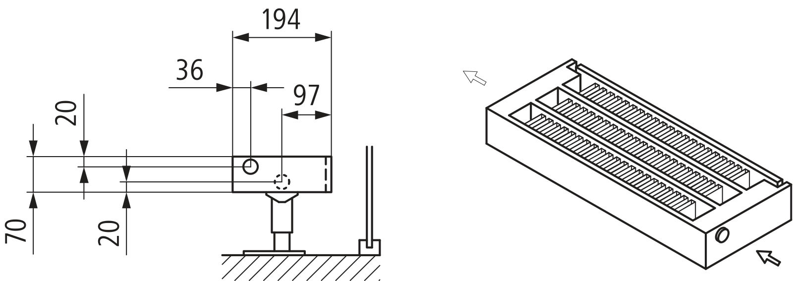Kermi Kon m. Str. Typ33 BH70x194x1000mm QN720, weiß, 6bar, o. Abd, AB 12