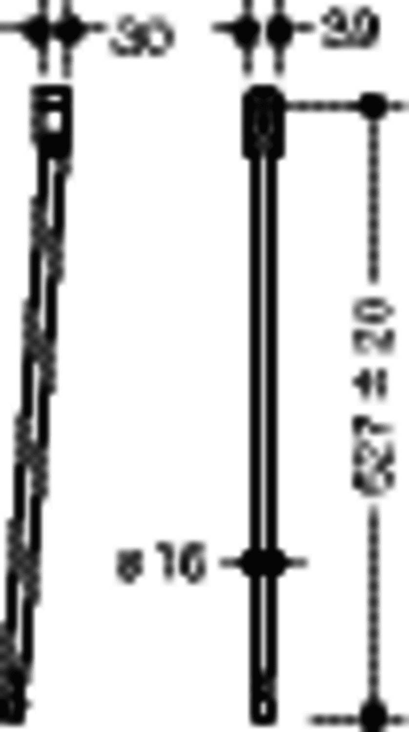 HEWI Bodenstütze f.SK-Griffe 801.50., L:527mm, Edst., Anb. farbig reinweiß