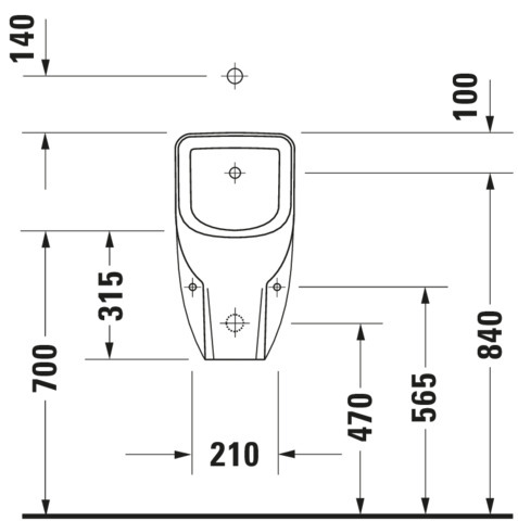 Duravit Urinal Duravit No.1,565mm,rimmless weiß hgl., Zulauf v. oben