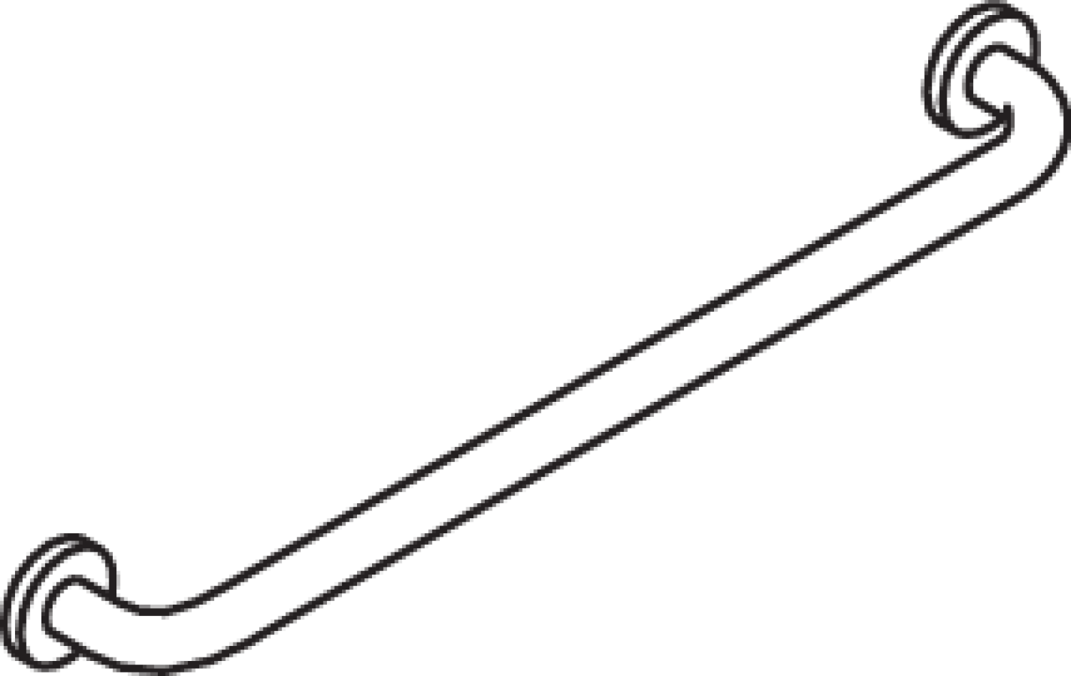 HEWI Haltegriff Ser 805 Edelstahl, d:33mm, AM:600mm, BM211.2