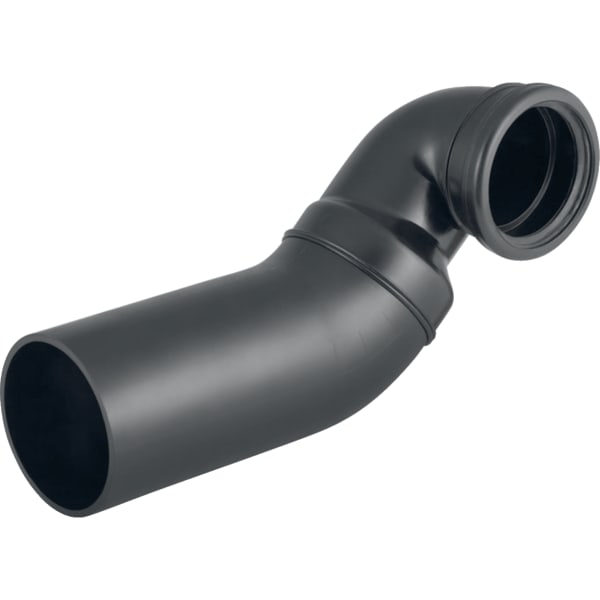 Geberit PE Anschlussbogen 90Gr für Wand-WC re. gekröpft mit Erweiterung d110/110