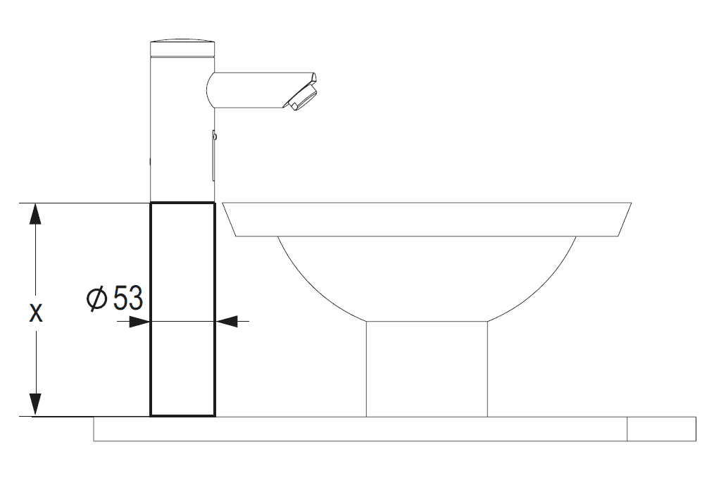 Conti Armaturenverlängerung zu Iqua Lino WT-Armaturen 550.034.11 chrom