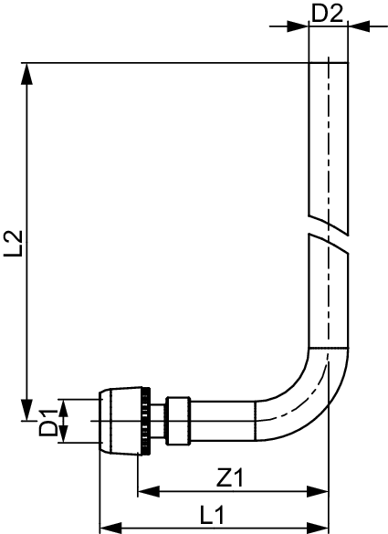 TECElogo-Ax HK-Montagewinkel 15 mm Dimension 20, CU vernickelt