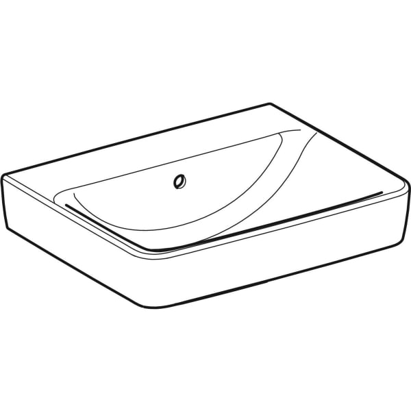 Geberit Renova Plan Waschtisch, 55x44cm o. Hl., m. Ül., weiß, KeraTect