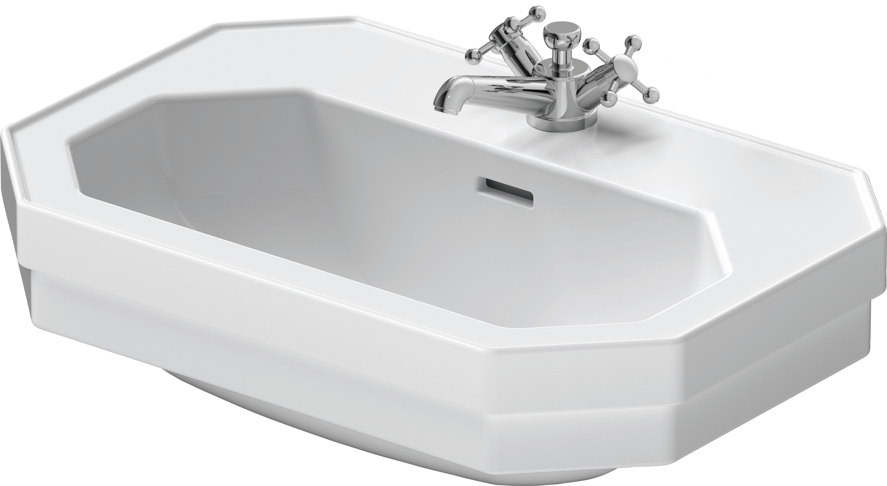 DU Waschtisch 1930 600 mm mit ÜL, mit HLB, 1 HL, weiß