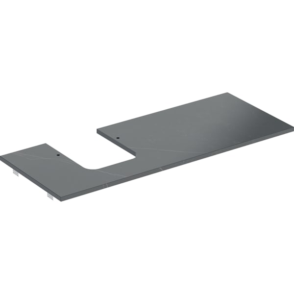 Geberit ONE WT-Pl. Aus li für AWT Schalenform 120x2x47cm, Marmoroptik schwarz matt