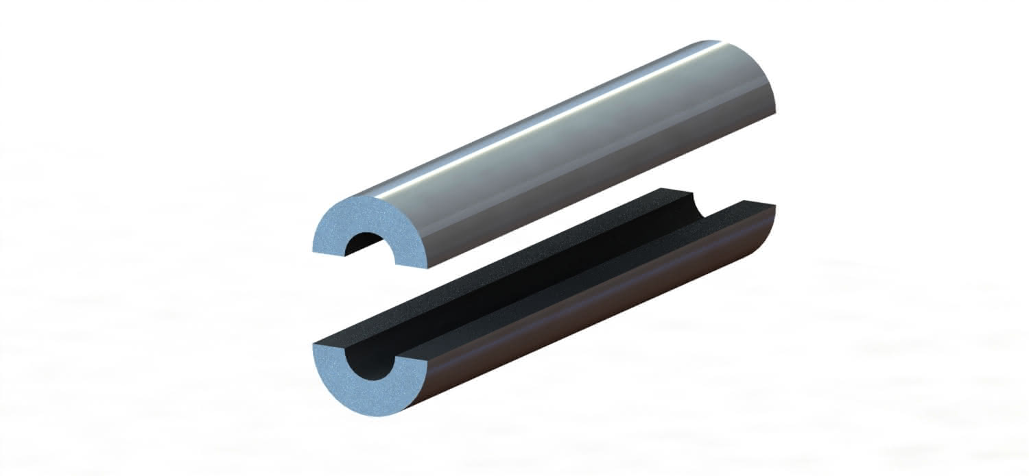 GWK Silver-System Rohr 100% DN 25 1" Rohrdämmung mit PET-Verbundfolie