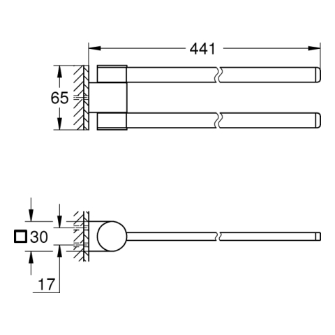 GROHE Handtuchhalter Selection 41063 2-armig schwenkbar warm sunset gebürstet
