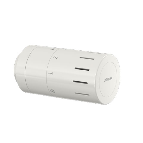 Flamco Design-Thermostatkopf TC-D1 weiß Klemmanschluss mit Nullstellung
