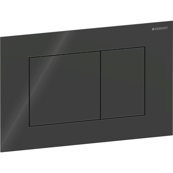 Geberit Sigma40 BetPl., eckig, f. 2-Mengen-Sp schwarz, Glas