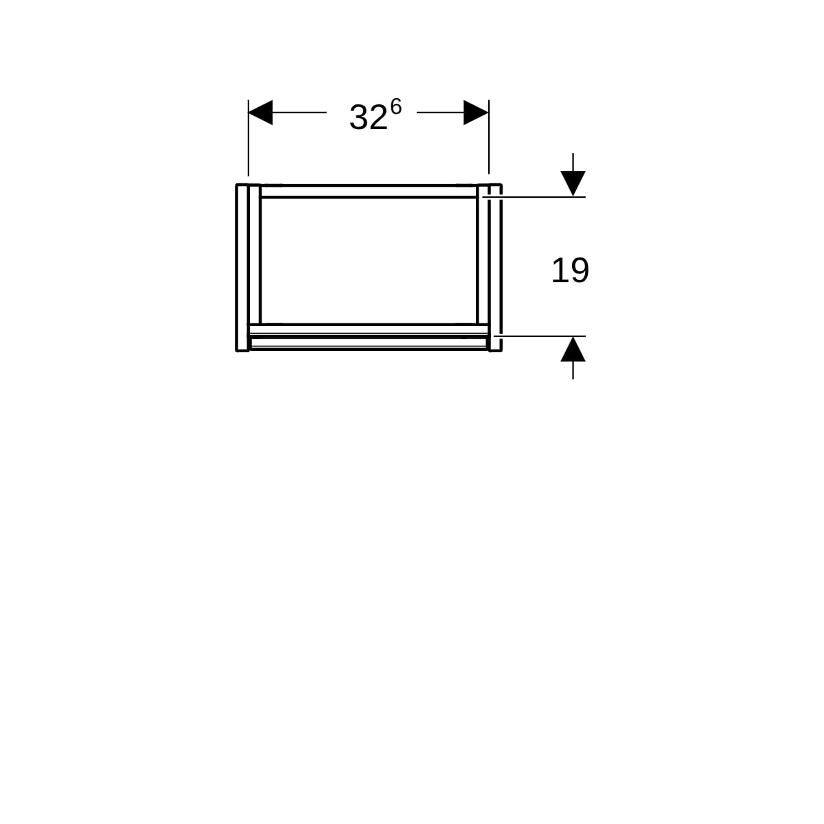 Geberit Renova Compact US für HWB, mit 1 Tür 35,8x60,5x22,5cm, Eiche natur