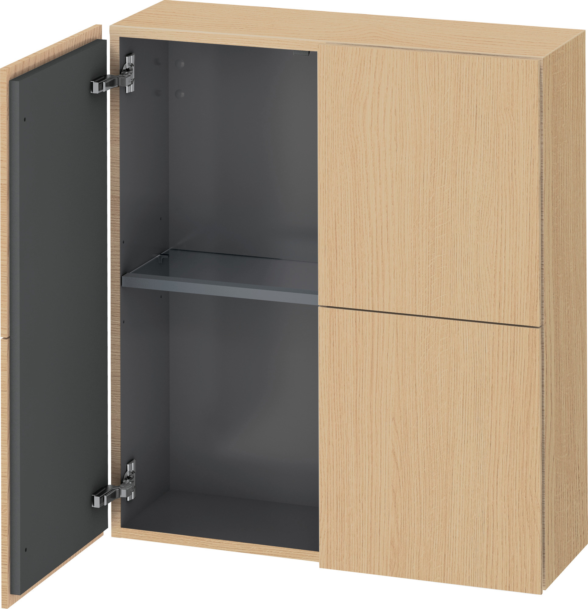 Duravit Halbhochschrank L-Cube 243x700x800mm 2 Türen, Eiche Natur