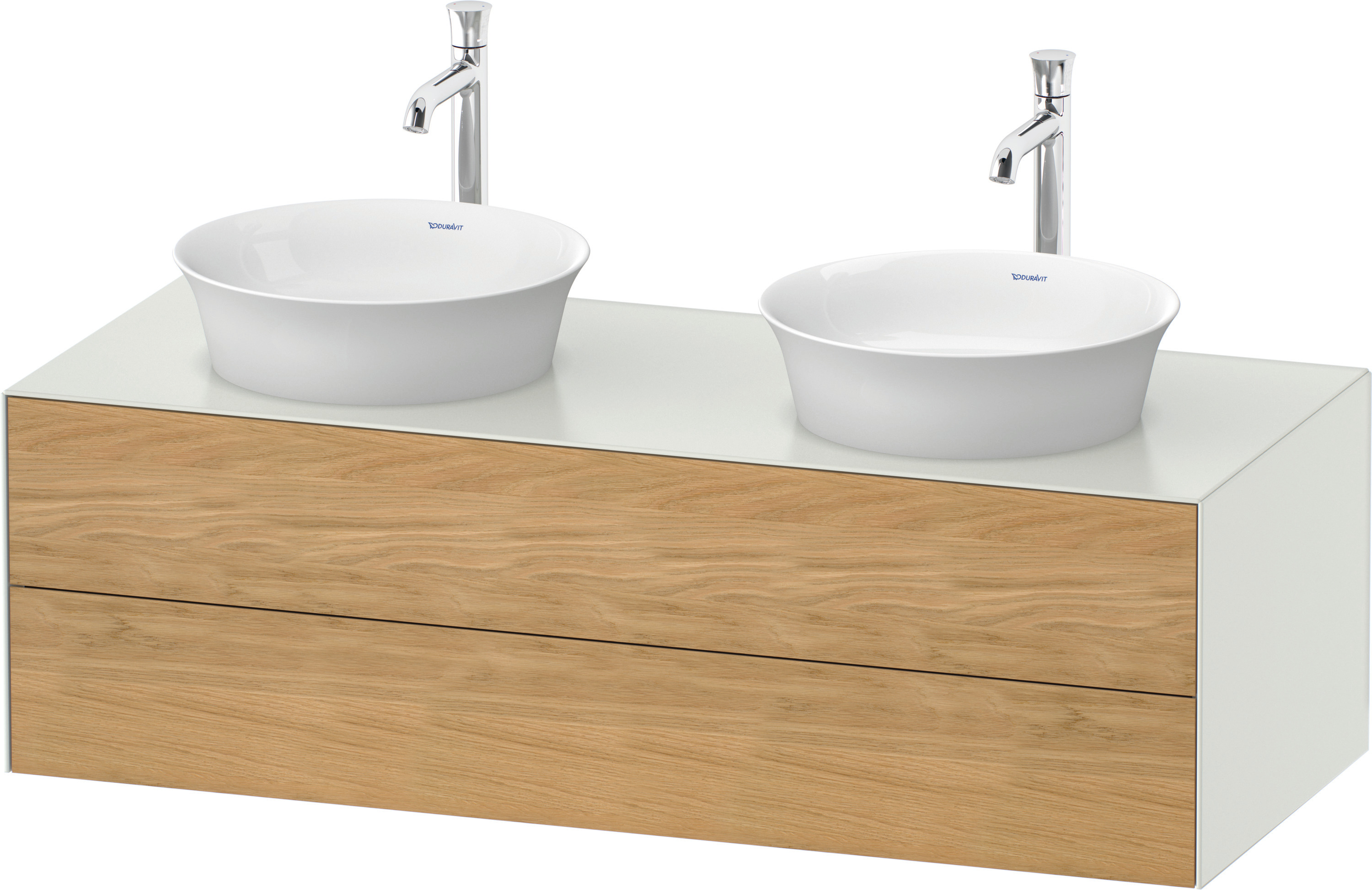 Duravit WTU White Tulip wandh,2 SchKa,beid. 408x1300x550mm,Eiche N.M/Weiß Sdm o. ES