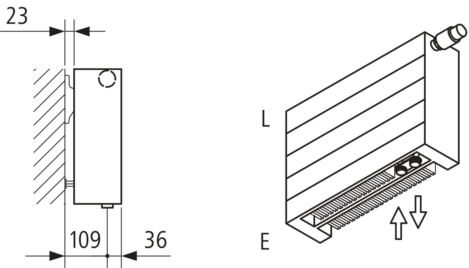 Kermi V-Heizwand HHV T22 BH840x122x1600 QN2883, weiß, 6bar,m.Abd.,Ausf. re,L260