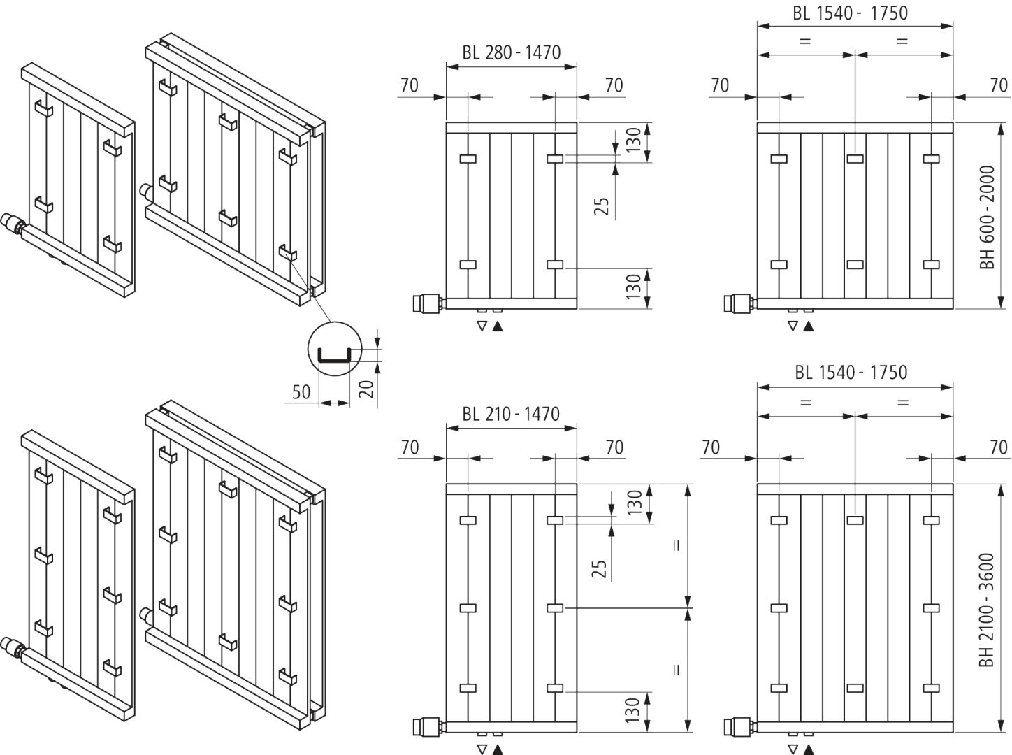 Kermi Heizwand HVN Typ11 BH1800x61x770 QN1914, RAL9016, 6 bar, ANB12