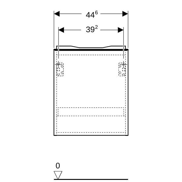 Geberit Acanto US für HWB B:45cm, 1 Schubl. lava matt/Glas lava