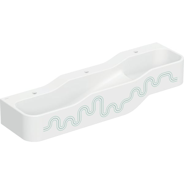 Geberit Bambini Spiel/Waschlandschaft B:140cm 3 Waschpl., tieferes B li, 3 Hl., grün