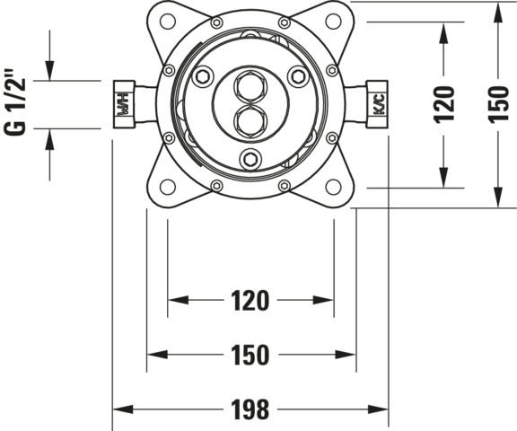 DU Grundkörper UP bodenstehend G1/2"