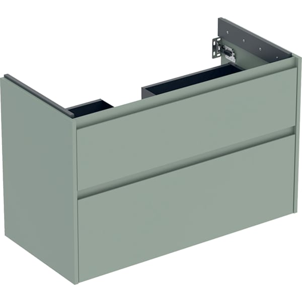 Geberit Renova Plan US f. WT, m. 2 Schubladen 94,8x60,6x44,6cm, salbeigrün/l. seidenm.