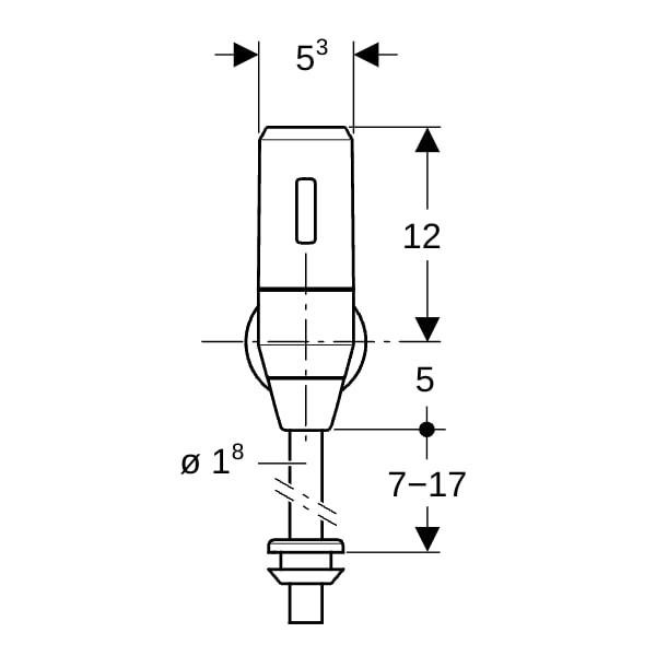 Geberit DrSp. f. Urinal mit elektron. Spül IR Batteriebetrieb, Aufputz