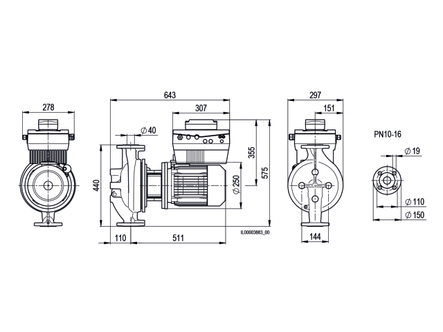 BIRAL Inline-Pumpe VivarA M 40-53 440