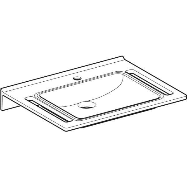 Geberit Publica WT, eckiges Design, m. Auss. 70x55cm, demenzgerecht, m.Hl.,o.Ül, weiß