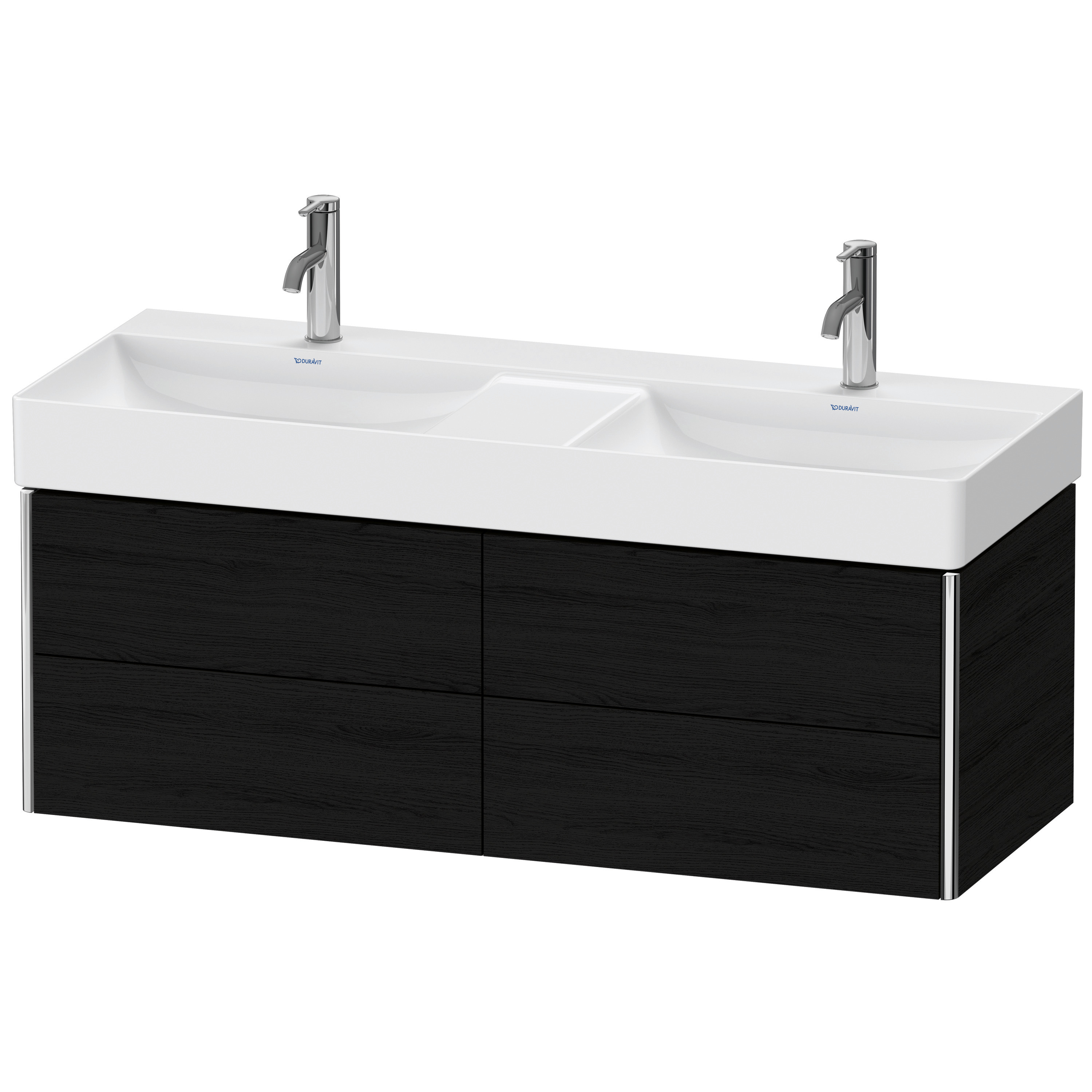 Duravit WTU XSquare wandh.,397x1184x460mm 4 Schubkästen, Eiche Schwarz