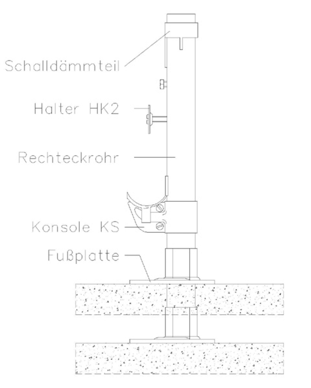 Zehnder Standkonsole STF 2 K zum Anschrauben 510mm, Nr. 605041