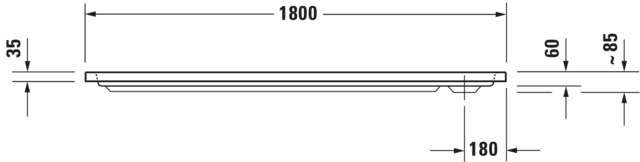 DU D-Code Duschwanne, Rechteckig, 1800x900x85 mm, Weiß, Sanitäracryl