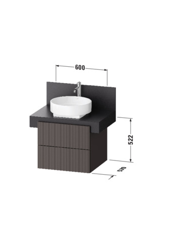 Duravit Balcoon Konsol.-WTU 600x522 Sbk.2,Elfenbein Struk.,Korp.Elfenb.M.