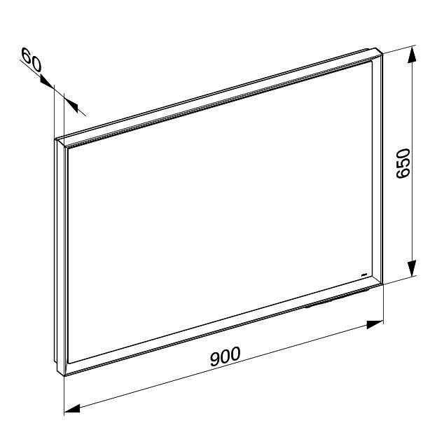 KEUCO LS R. Lumos 14597, silber-erloxiert, 900 x 650 x 60 mm