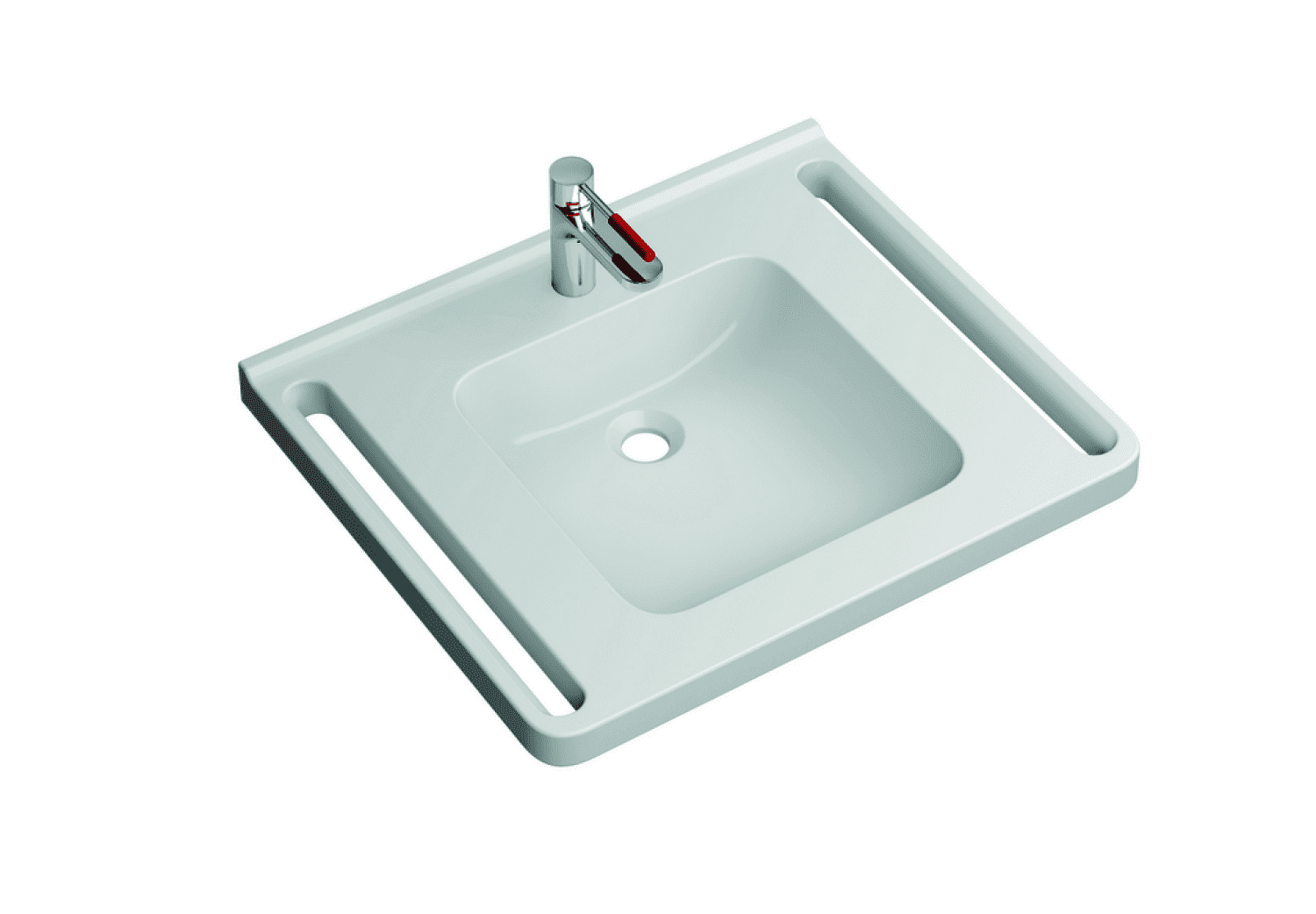 HEWI Produktset WT u. Armatur, 950.11.161 u. AQ1.12M10240 signalweiß