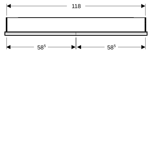 Geberit ONE Spiegelschrank mit Ni/Comf.Light 2 Türen, UP-Mont., 120x90x15cm, alu.