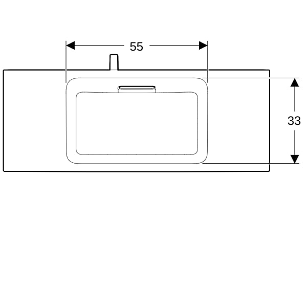 Geberit ONE MWT, 105x40cm, CleanDrain v.Ausld o.Hl., Ül.verd. weiß Tect /chrom gebü.