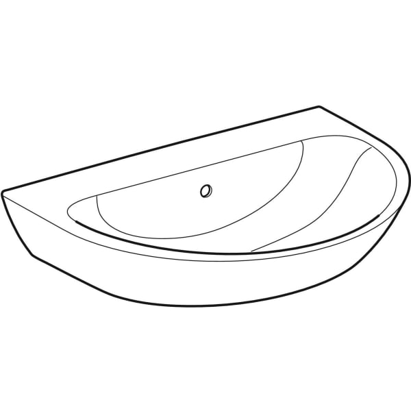 Geberit Renova Waschtisch, 70x52cm o. Hl., m. Ül., weiß, KeraTect