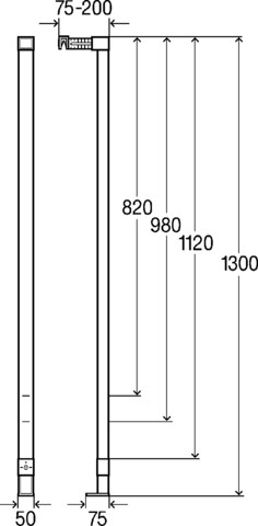 Viega Zwischenkonsole Prevista Dry 8570.48 in Bauhöhe 820/1300
