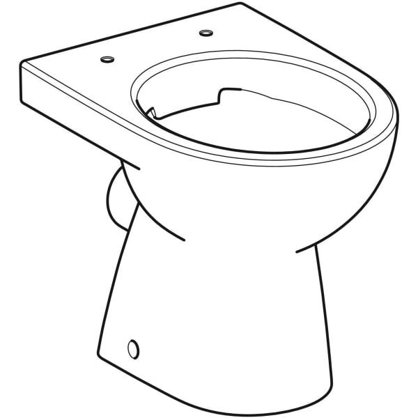Geberit Renova Stand-WC Tiefspüler, Abg.horiz teilgeschlossene Form Rimfree, weiß Tect