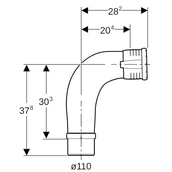 Geberit Silent-Pro BackFlip Bogen MX d110