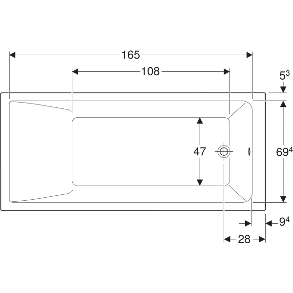 Geberit Renova Plan Rechteckbadewanne 180x80x42cm, weiß