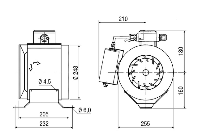 Maico Rohrventilator ERM 25 Ex t Halbradial, StaubEx, DN250