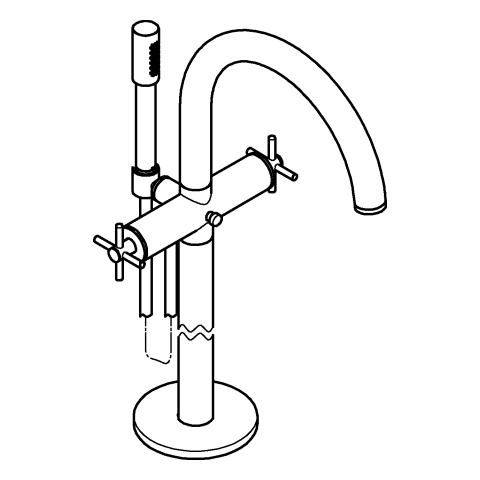 GROHE 2-Griff-Wannenbatt. Atrio 25272 FMS Bodenmont. Kreuz-Gr. cool sunrise gb