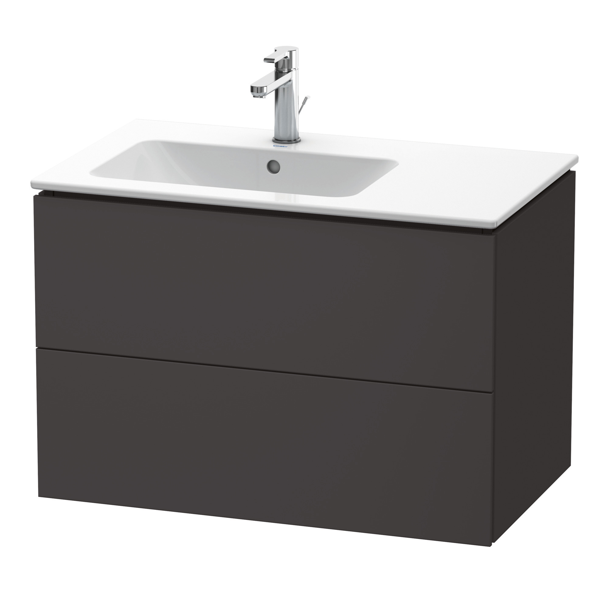 Duravit WTU L-Cube 550x820x481mm,wandhängend 2 SchKa, Becken li, Graphit Supermatt