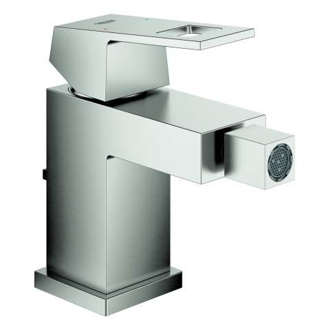 GROHE EH-Bidetbatterie Eurocube 23138 mit Zugstangen-Ablaufgarnitur supersteel
